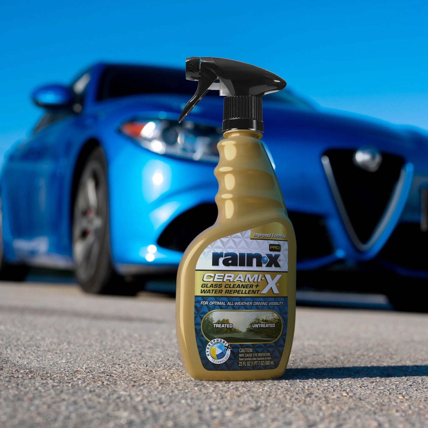 ® Cerami-X Glass Cleaner + Water Repellent, 23 .Oz - Improved Haze-Free Formula - 630177SRP