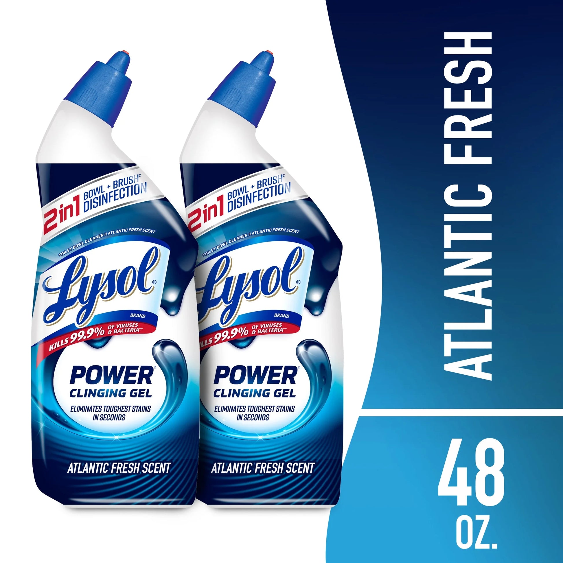 Power Toilet Bowl Cleaner Gel, Cleaning, Disinfecting and Stain Removal, 24 Oz, Pack of 2