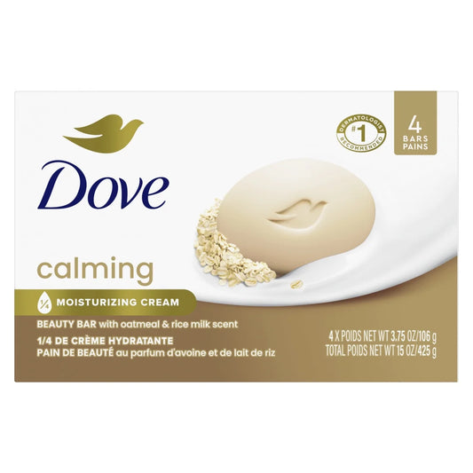 Beauty Bar Women'S Bath Soap Calming Oatmeal & Rice Milk, 3.75 Oz 4 Bars