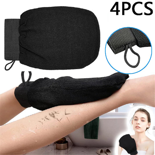 4PCS Deep Exfoliating Mitt Body Scrub Gloves Exfoliating Glove for Women Men Skincare