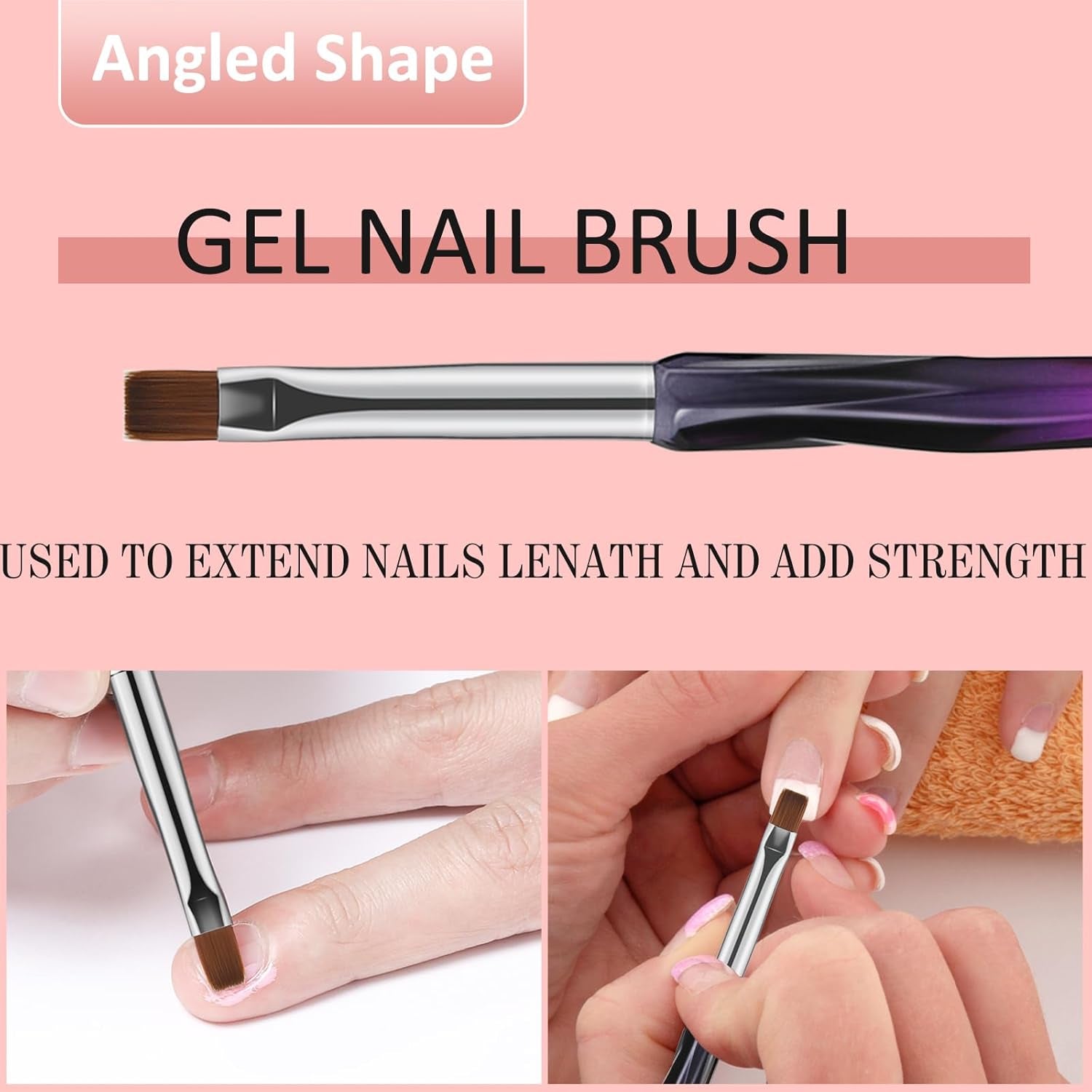 Nail Art Clean up Brushes,3Pcs Nail Brush for Cleaning Polish Mistakes on the Cu