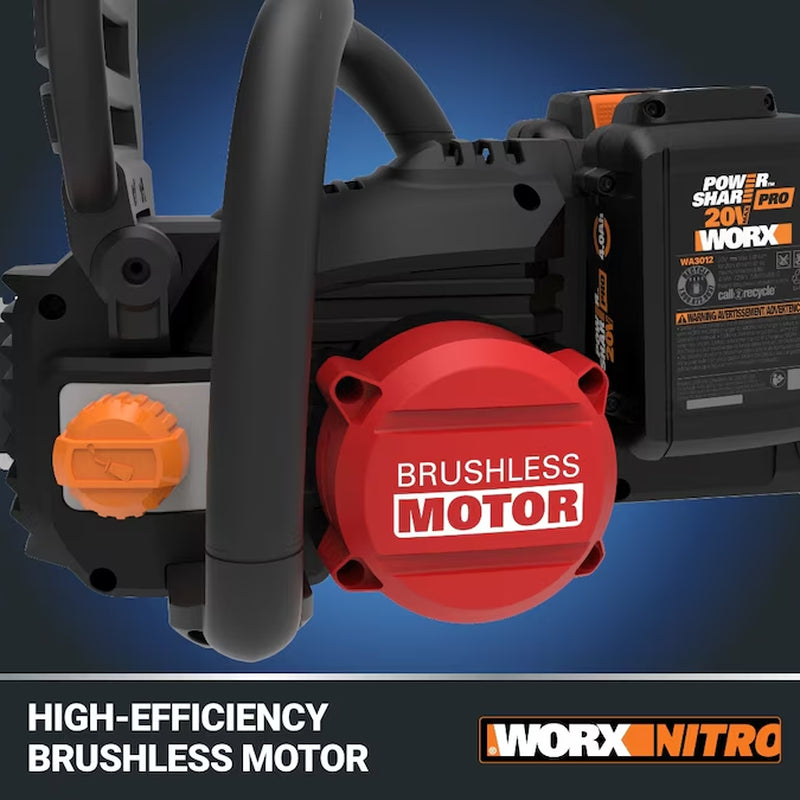 Nitro Power Share Brushless 40-Volt 16-In Battery 4 Ah Chainsaw Battery Included Charger Included
