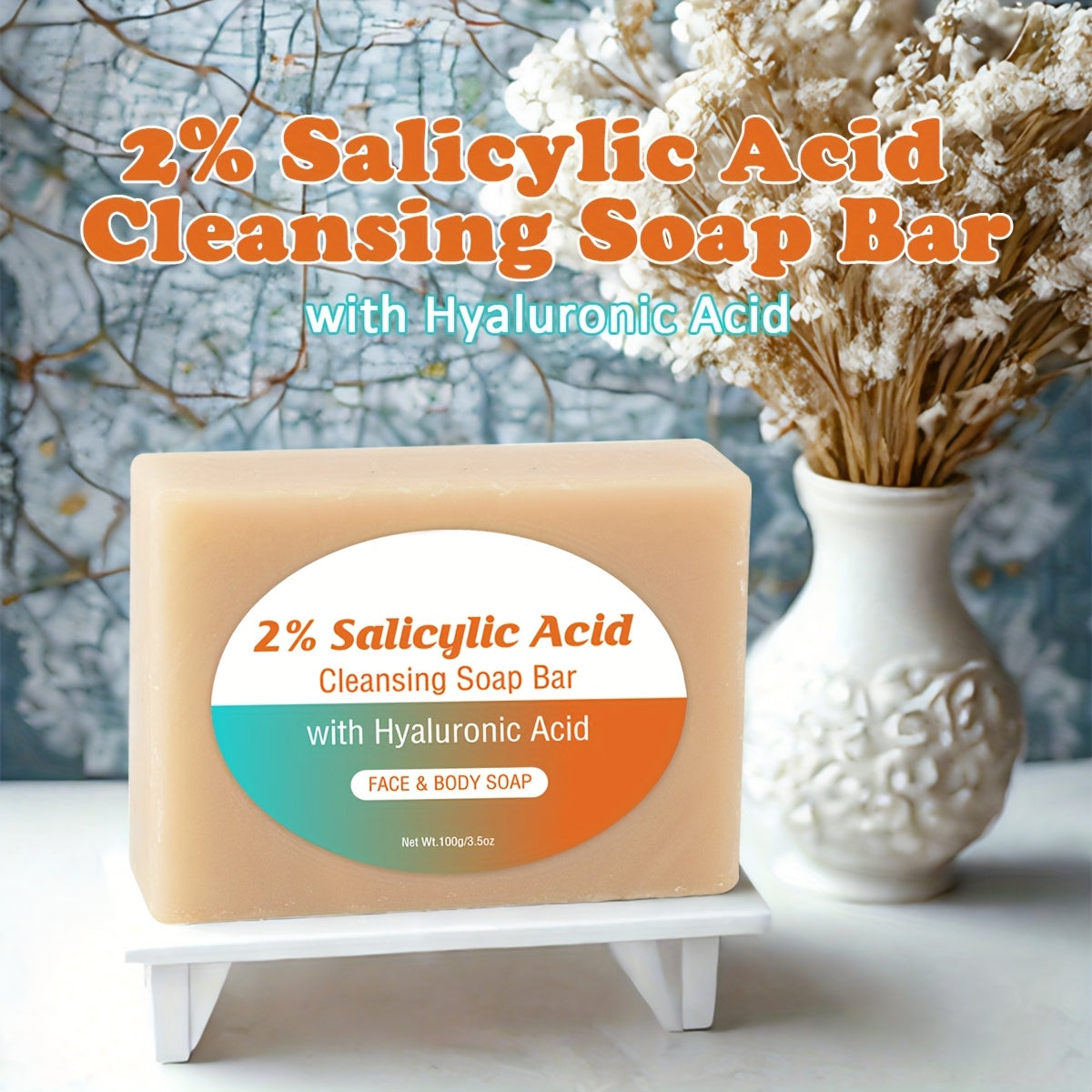 [Salicylic Acid Soap] 3pcs Salicylic Acid Cleansing Soap Bar | Contains Coconut Oil, 2% Salicylic Acid, Moisturize Light Beige, Make Light Beige Look Smoother And Firmer, Soap Foaming Net Equipped, 100G - Suitable for All Lig