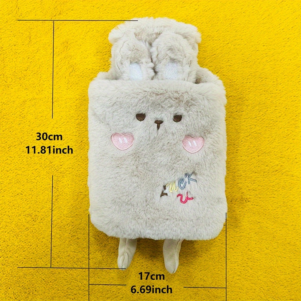 [Quick-Heating Cartoon Plush Bottle] 1000ml Portable Quick-Heating Cute Cartoon Animal Plush Hot Water Bottle - Long-Lasting Insulation, Removable PVC Liner for Cozy Bed Warmth, Hands & Feet Comfort - Fragrance-Free