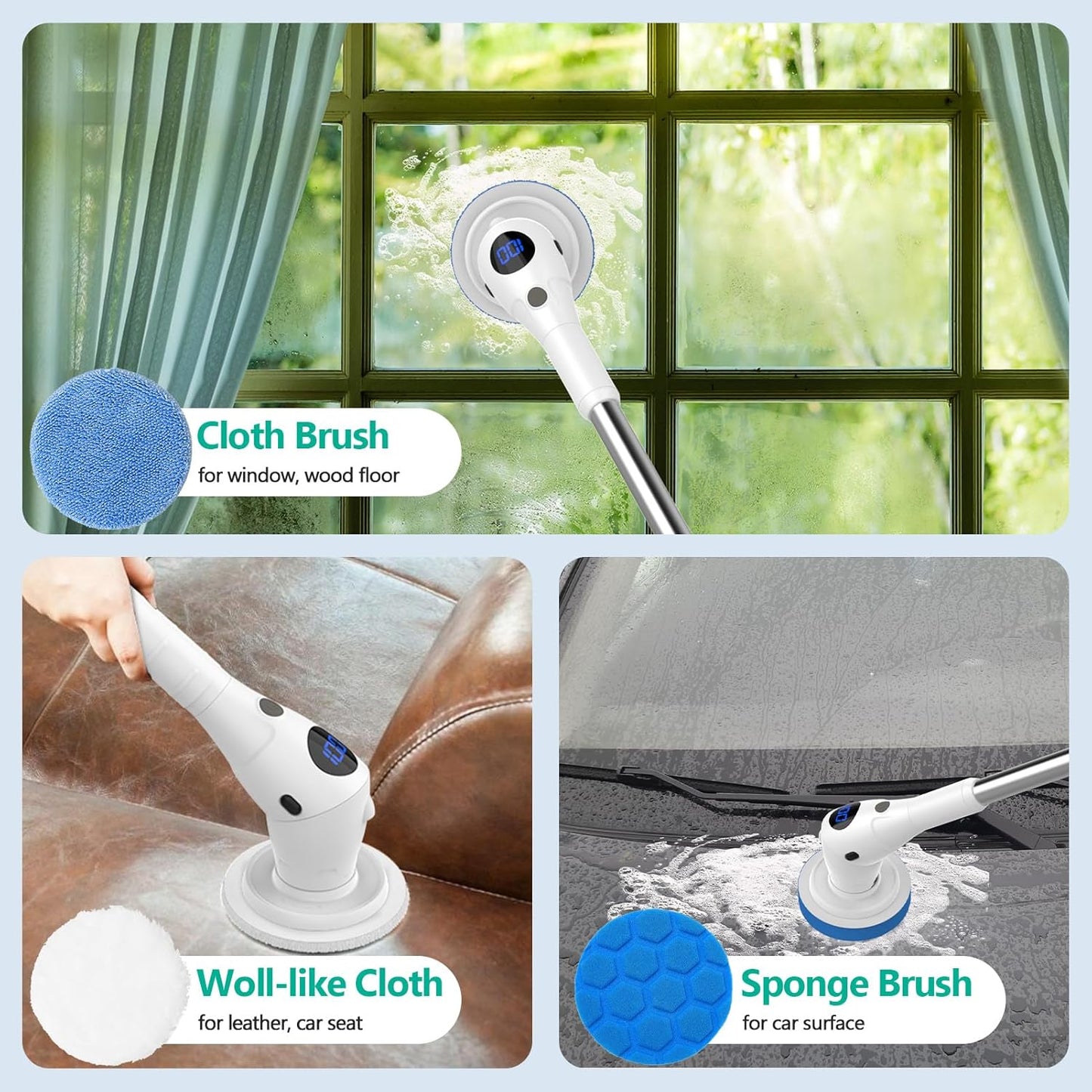 Universal Cleaning Gel, Electric Spin Scrubber for Cleaning Home, Office, Car