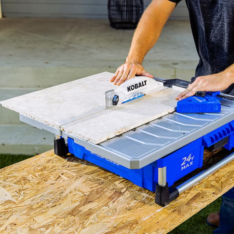 24V 7-In -Blade Cordless Wet Tabletop Sliding Table Tile Saw ( Battery Included )
