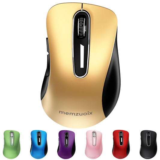 Wireless Mouse, 2.4Ghz with USB Mini Receiver, 1200 DPI Optical Tracking, Ambidextrous for Laptop, PC, Computer, Chromebook, Notebook, 5 Buttons-Bumblebee