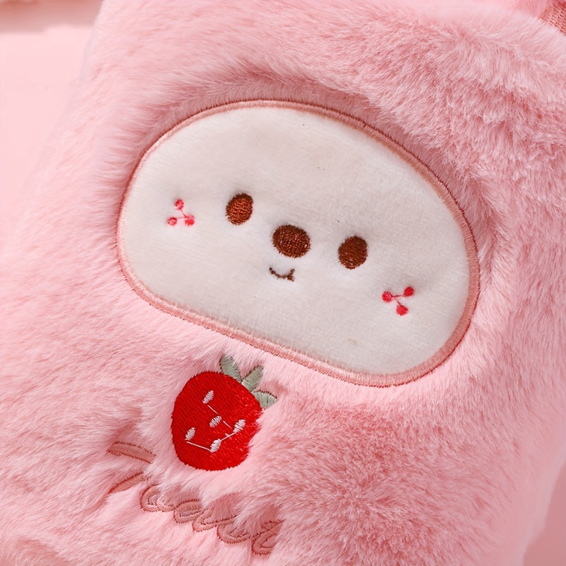 [Quick-Heating Cartoon Plush Bottle] 1000ml Portable Quick-Heating Cute Cartoon Animal Plush Hot Water Bottle - Long-Lasting Insulation, Removable PVC Liner for Cozy Bed Warmth, Hands & Feet Comfort - Fragrance-Free