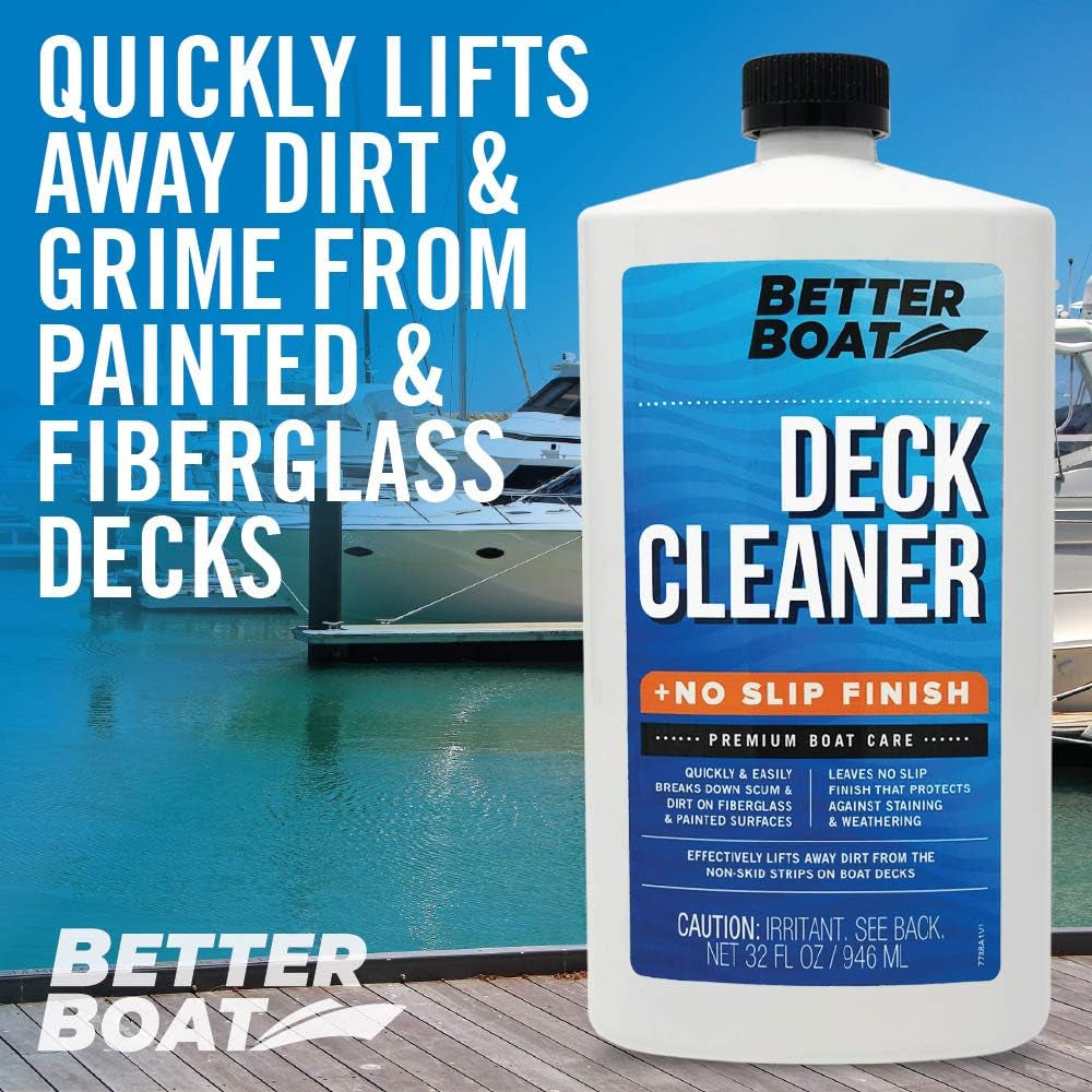 Boat Non-Skid Deck Cleaner, Marine-Grade, for Fiberglass, Aluminum, Plastic, Vinyl, Composite Floors & Hulls, Wash Soap & Sealant Cleaning Supplies