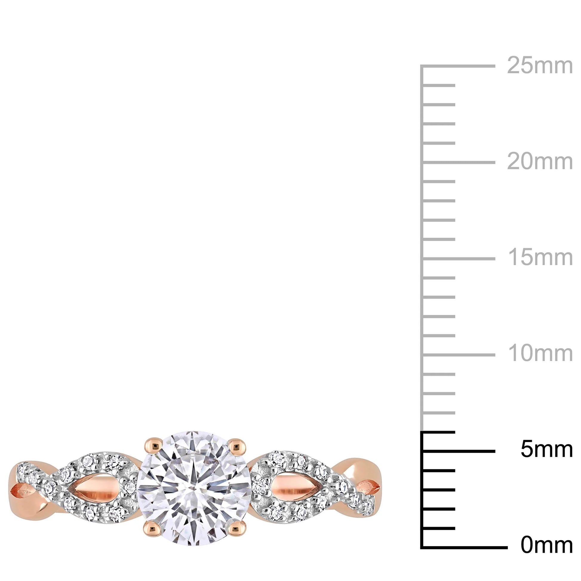 Women'S Created Sapphire 10K Rose Gold Engagement Ring