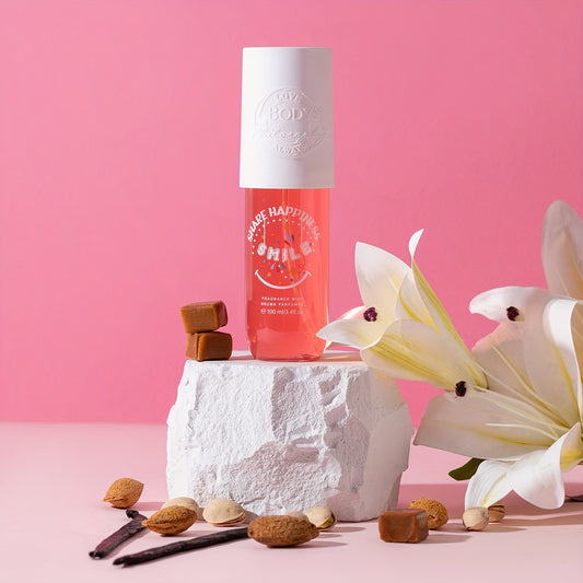 100ml/3.4fl.oz Women's Body Mist Spray, , "Smile Happiness" Fragrance Mist With Floral Fruity Notes, Fire Dragon, Lychee, Hibiscus, Jasmine, Seawater & Vanilla, For All Occasions Gift For Women