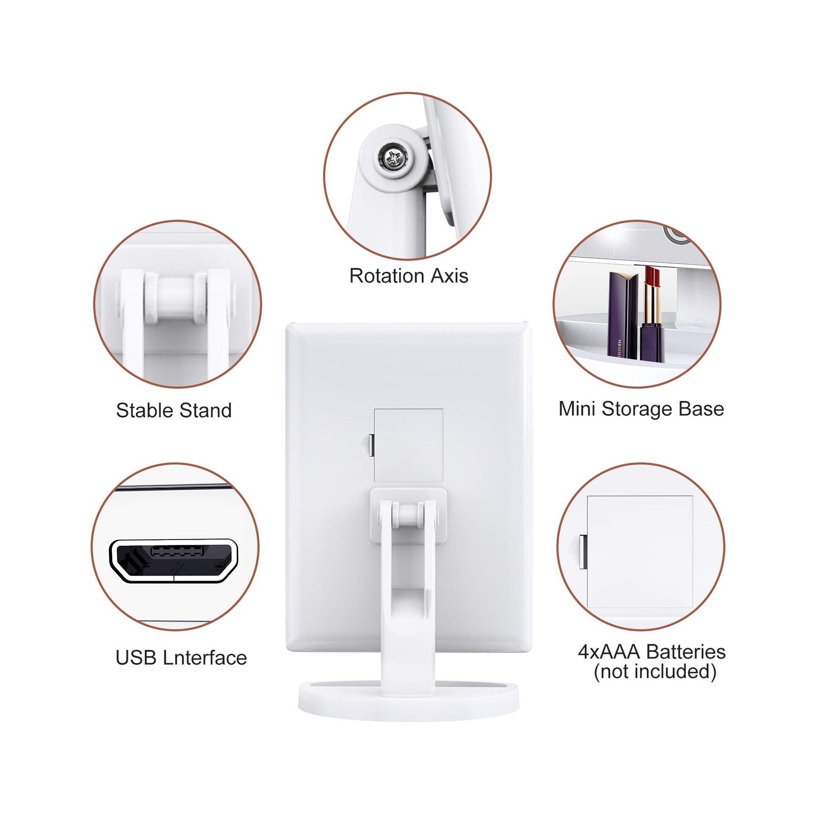 Makeup Mirror Vanity Mirror with Lights, 2X 3X 10X Magnification, Lighted Mak...