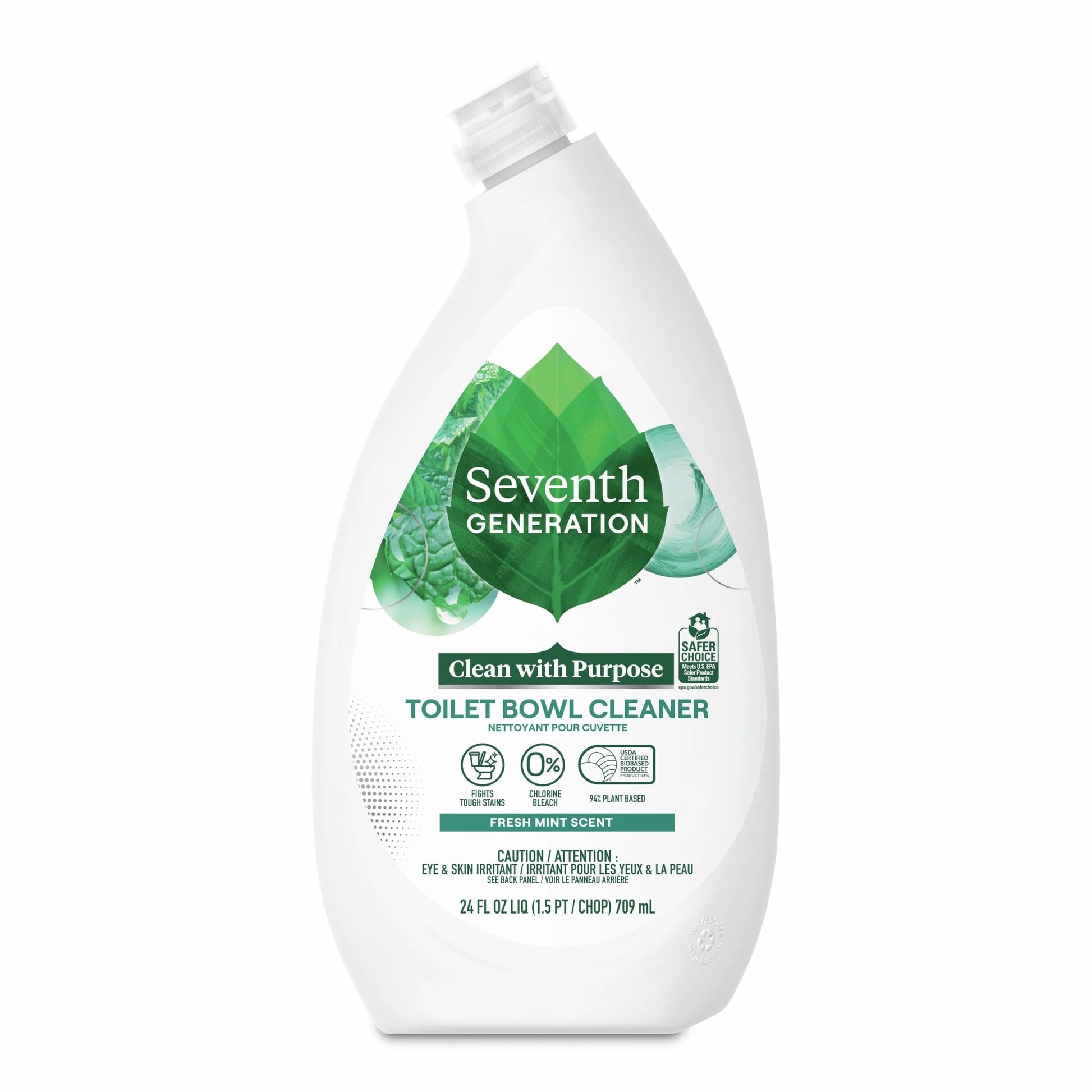 Toilet Bowl Cleaner without Chlorine Bleach, Fresh Mint Ammonia Free, 24 Oz​