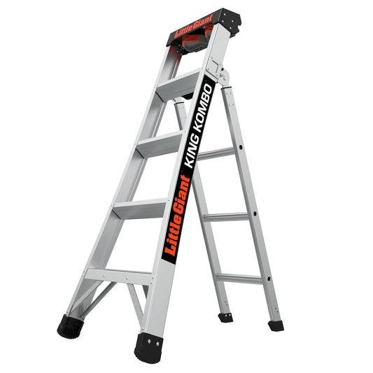 King Kombo 3-In-1 Aluminum Ladder, 5 Ft–8 Ft Extension, 300 Lb Load Capacity, 11 Ft 4 in Reach