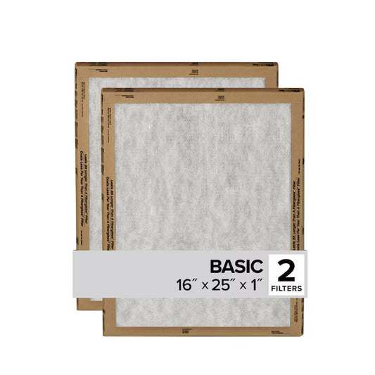 16 X 25 X 1 MERV 1 Basic Flat Air Filter 2 -Pack