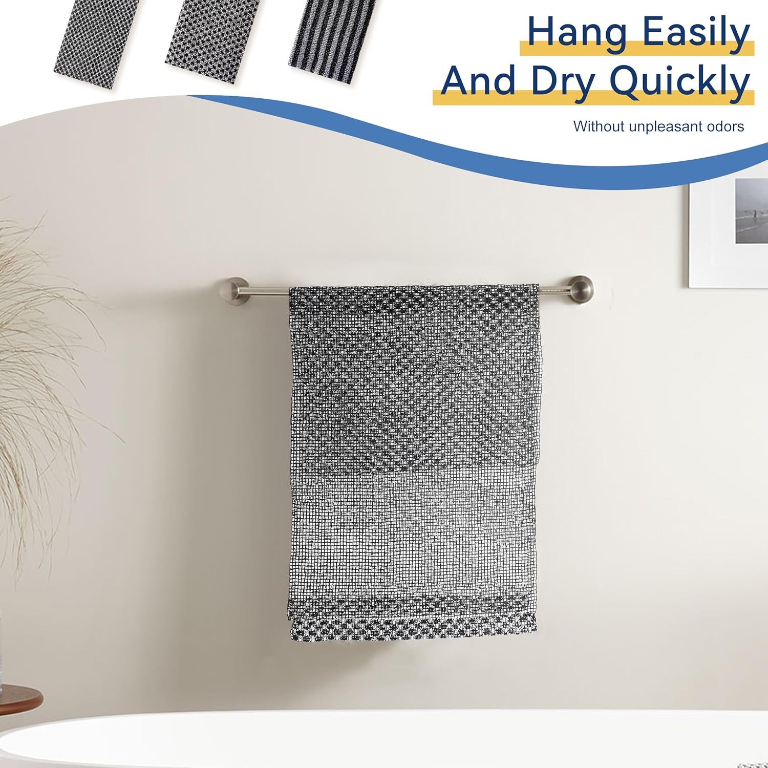 3 Pack Exfoliating Washcloth Towel, Japanese Washcloth Exfoliating for Body Scrubbing, Quick Dry Exfoliating Shower Towel, Korean Exfoliating Cloth of 3 Types of Roughness