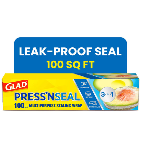 Press'N Seal Plastic Food Wrap, 100 Sq Ft Roll