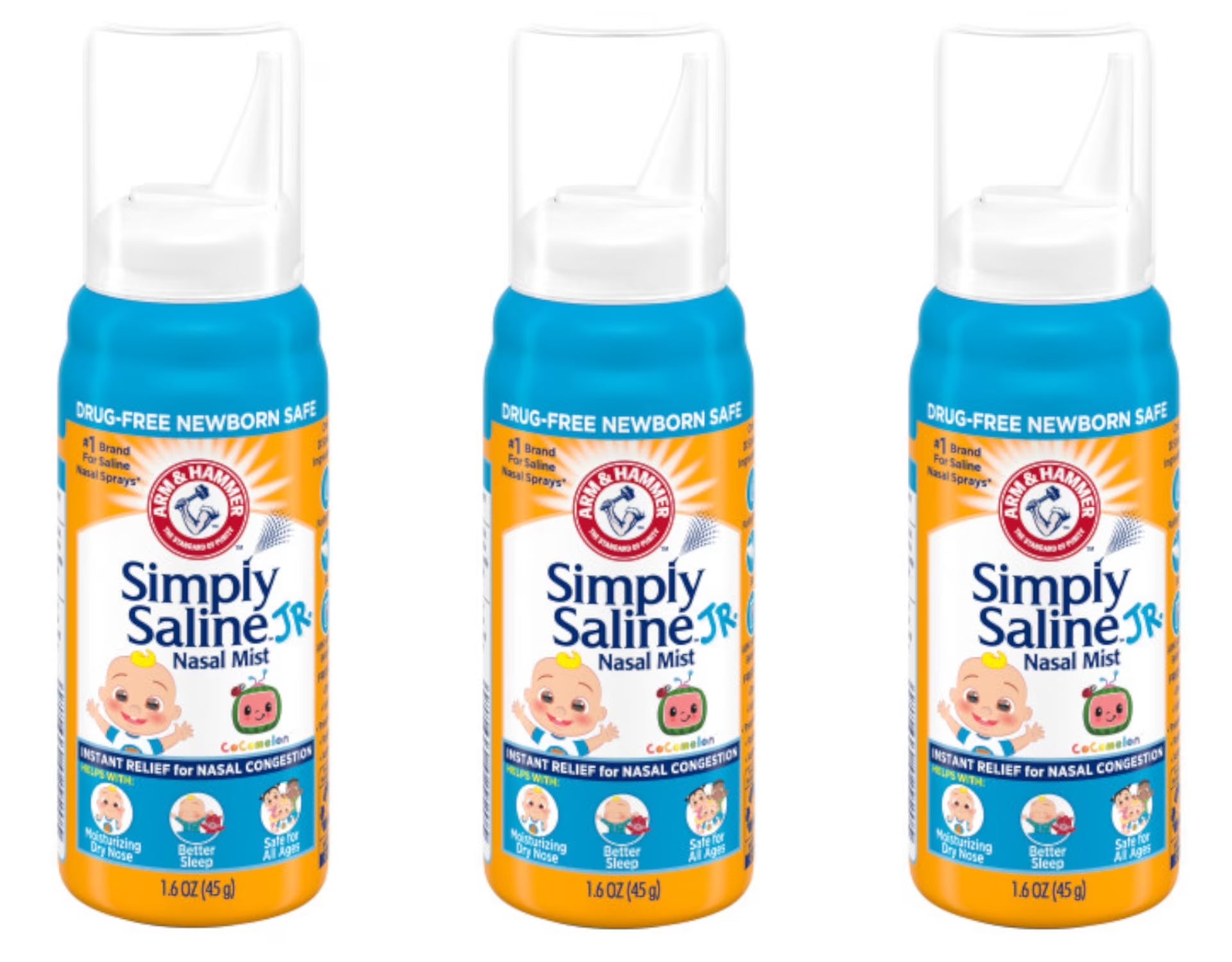 3 Pack - Arm and Hammer  Baby Nasal Relief Mist 1.6 Ounce Each