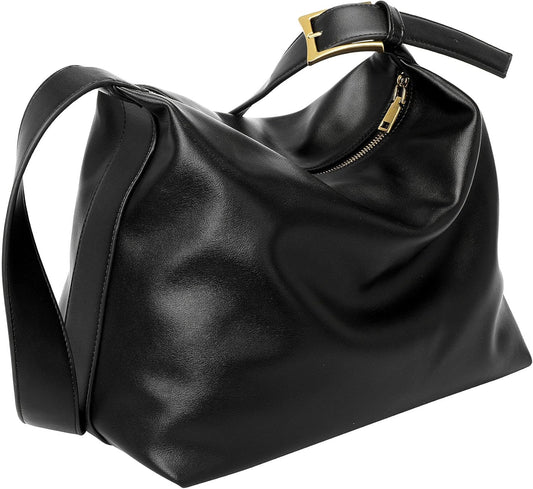 Women'S Shoulder Handbag Crossbody Purses Messenger Handbag Hobo Tote Bag Fashion Faux Leather Casual Work Handbag (Black)