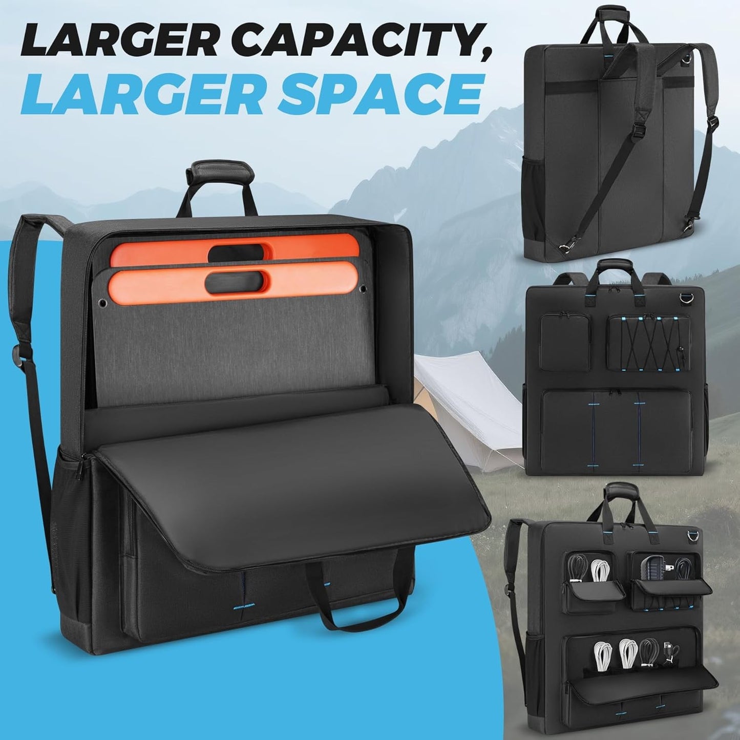Travel Carrying Case Compatible with Jackery& BLUETTI& Anker 100W 200W and GRECE
