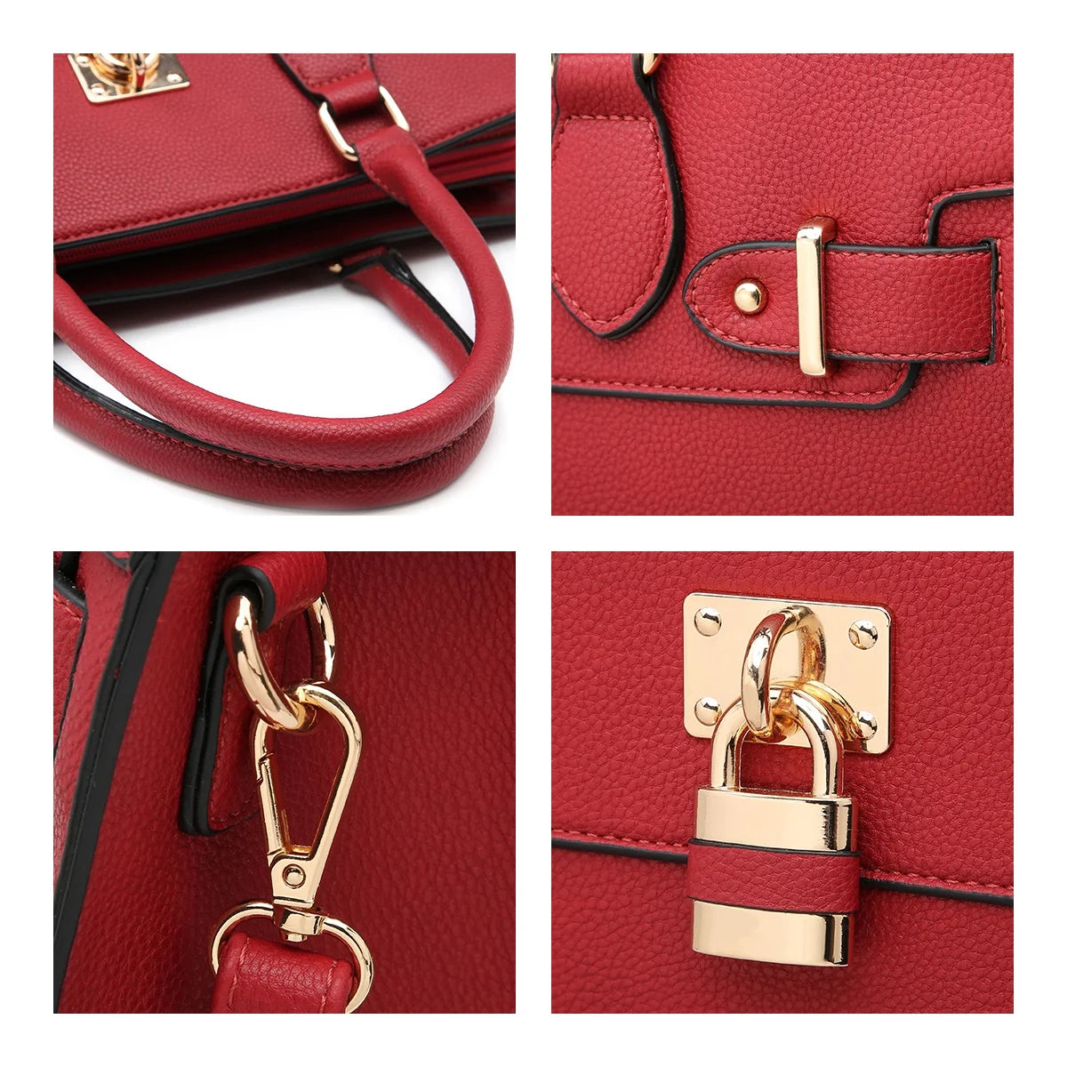 Women Handbags and Purses Ladies Shoulder Bag Top Handle Satchel Tote Work Bag with Matching Clutch