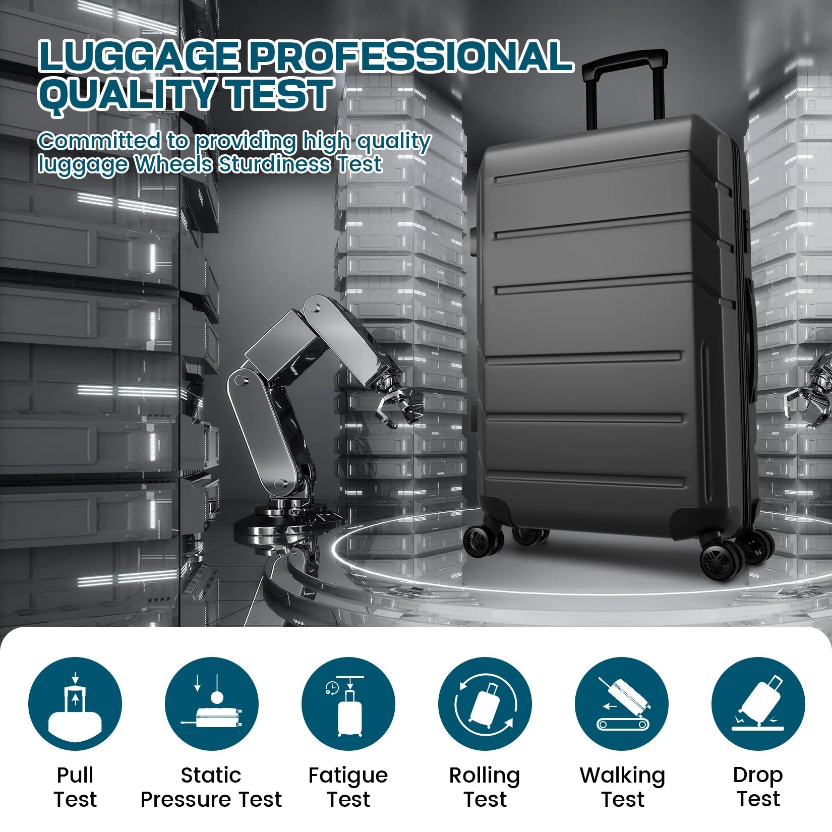 5 Piece Luggage Set Expandable ABS+PC Hardshell Carry on Suitcase with Spinner Wheels & TSA Lock for Men and Women, Rolling Suit Case for Plane, Travel, Business, Black (20/24/28/DB/TB)