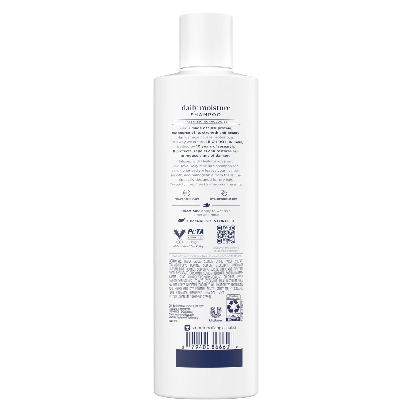 Damage Therapy Shampoo Daily Moisture with Bio-Protein Care Technology & Hyaluronic Serum, 12 Oz
