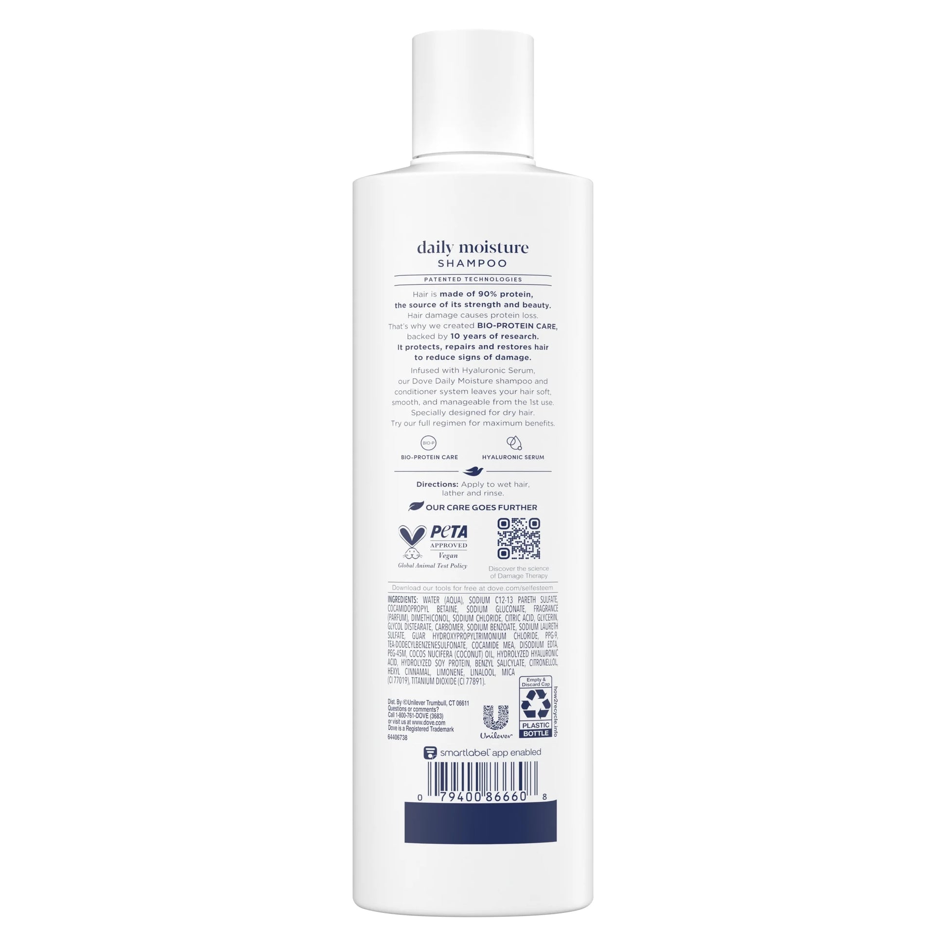 Damage Therapy Shampoo Daily Moisture with Bio-Protein Care Technology & Hyaluronic Serum, 12 Oz