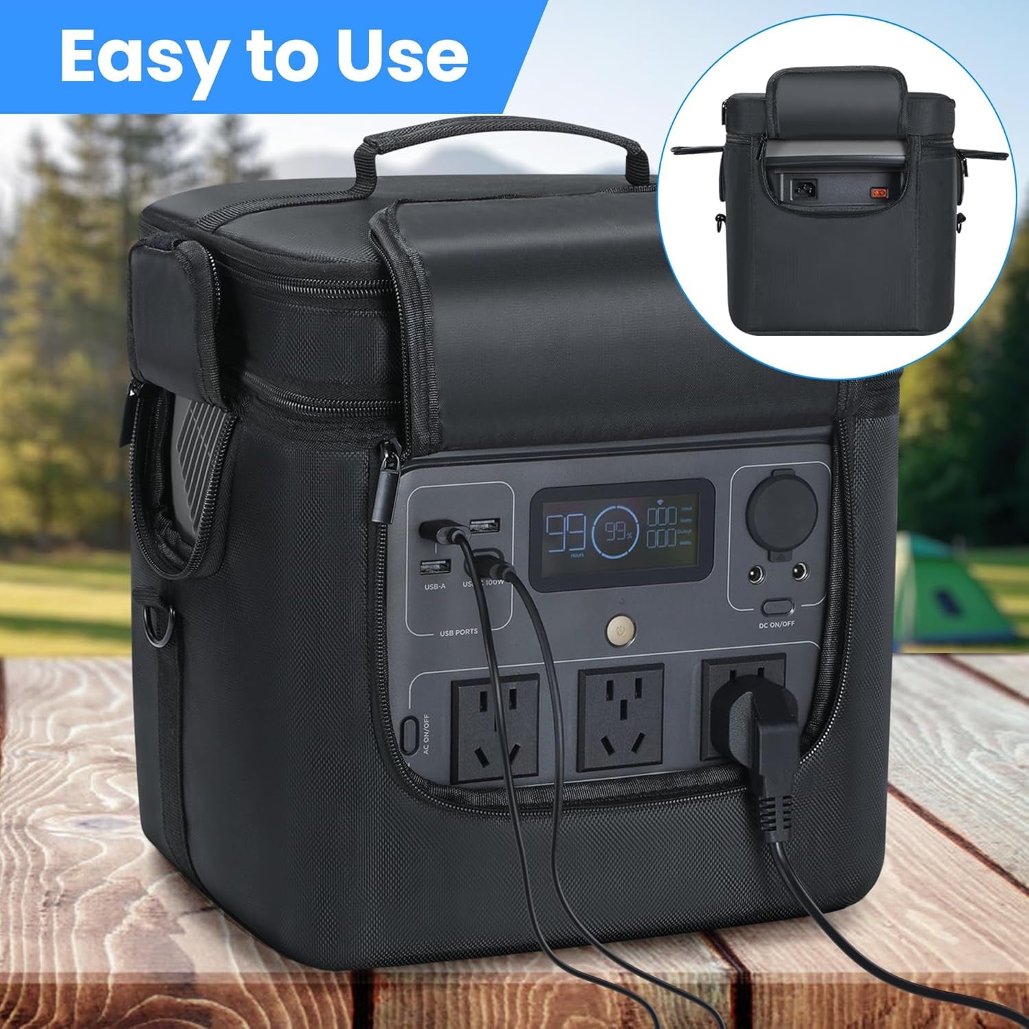 Carrying Bag Compatible with ECOFLOW River 2 Pro, Power Storage Bag with Adjusta