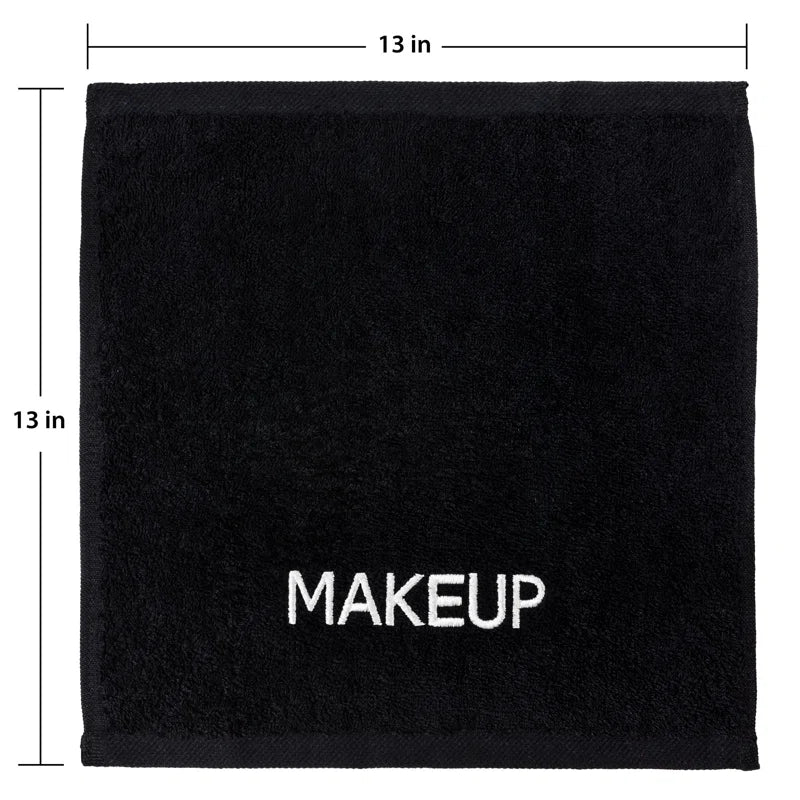 Corcino Premium Black Makeup Remover Towels | 100% Cotton, Washcloths Set