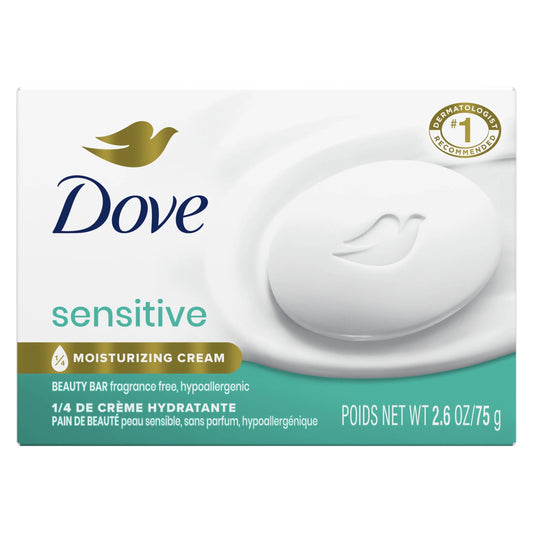 Beauty Bar Soap for Women Sensitive Skin Fragrance Free and Hypoallergenic, 2.6 Oz