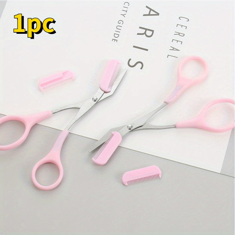 Eyebrow Shaping Scissors with Comb - Precision Facial Hair Removal & Grooming Tool, Fragrance-Free Cosmetic Accessory