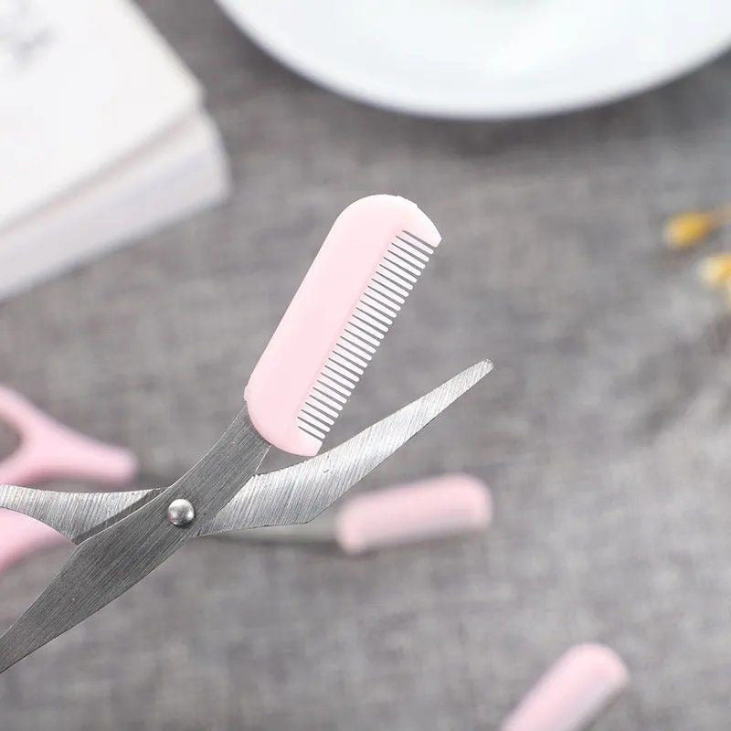 Eyebrow Shaping Scissors with Comb - Precision Facial Hair Removal & Grooming Tool, Fragrance-Free Cosmetic Accessory