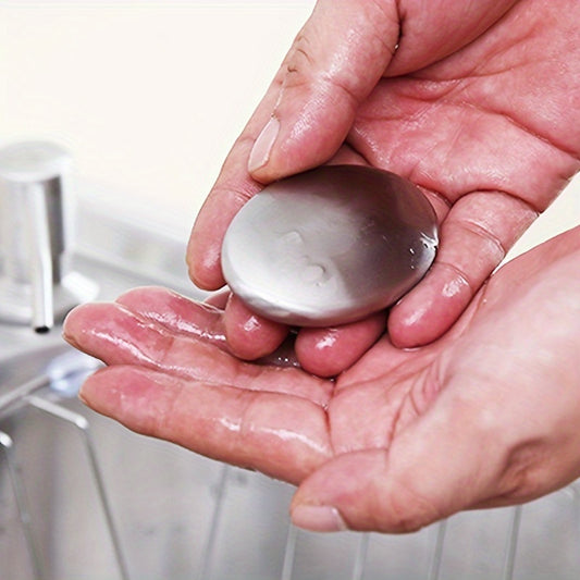 1pc Stainless Steel Deodorant Soap Bar, Oval Hand Odor Remover, Metal Deodorizing Soap for Kitchen and Chef Use