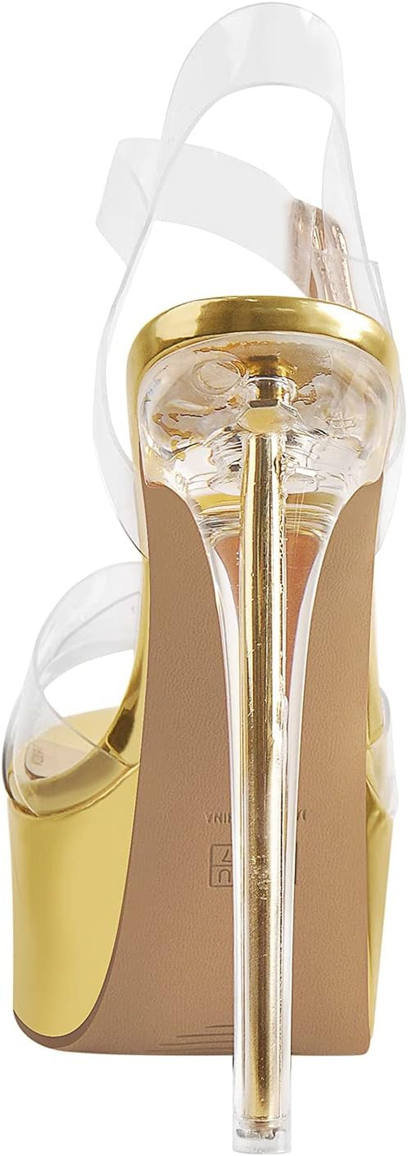 Open Toe Ankle Sandals Platform Stilettos Clear Heels Open-Back Summer Sandals