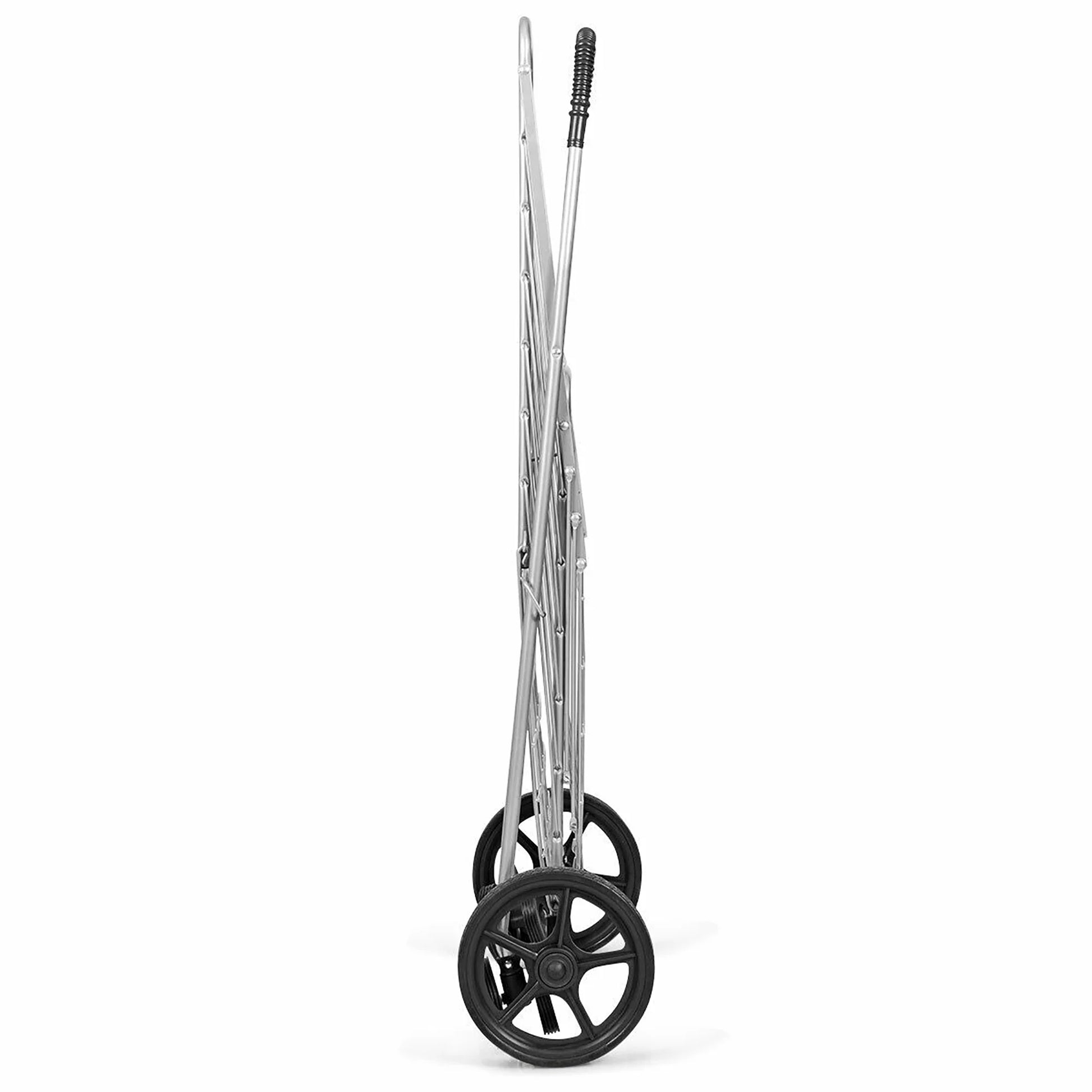 Utility Shopping Cart Foldable Jumbo Basket Outdoor Grocery Laundry Silver