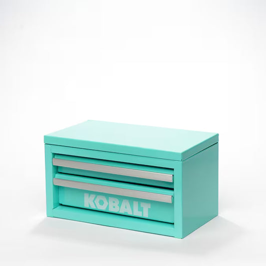 Portable Mini Toolbox 10.83-In W X 5.91-In H X 5.91-In D 2 -Drawer Teal Steel Tool Box