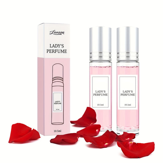 2 Pack Lady's Perfume, Natural Fresh Long-Lasting Floral Notes With Rose Oil, 0.36oz