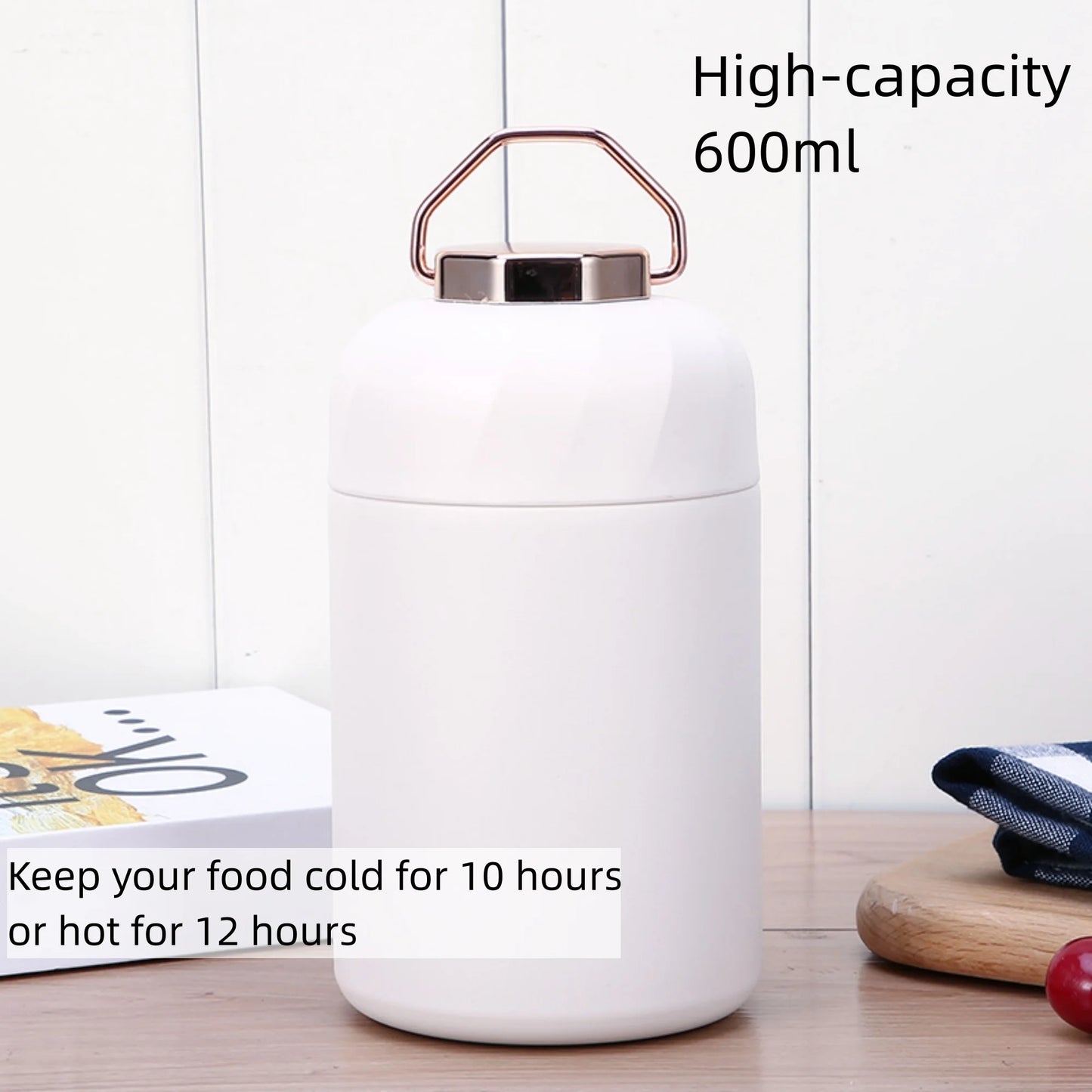 20 Oz White Stainless Steel Insulated Thermos