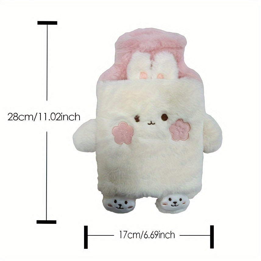 [Quick-Heating Cartoon Plush Bottle] 1000ml Portable Quick-Heating Cute Cartoon Animal Plush Hot Water Bottle - Long-Lasting Insulation, Removable PVC Liner for Cozy Bed Warmth, Hands & Feet Comfort - Fragrance-Free