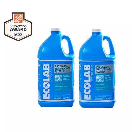 1 Gal. Ammonia-Free Pro Glass Cleaner and Multi-Surface Cleaner Spray Bottle for Windows and Mirrors (2-Pack)