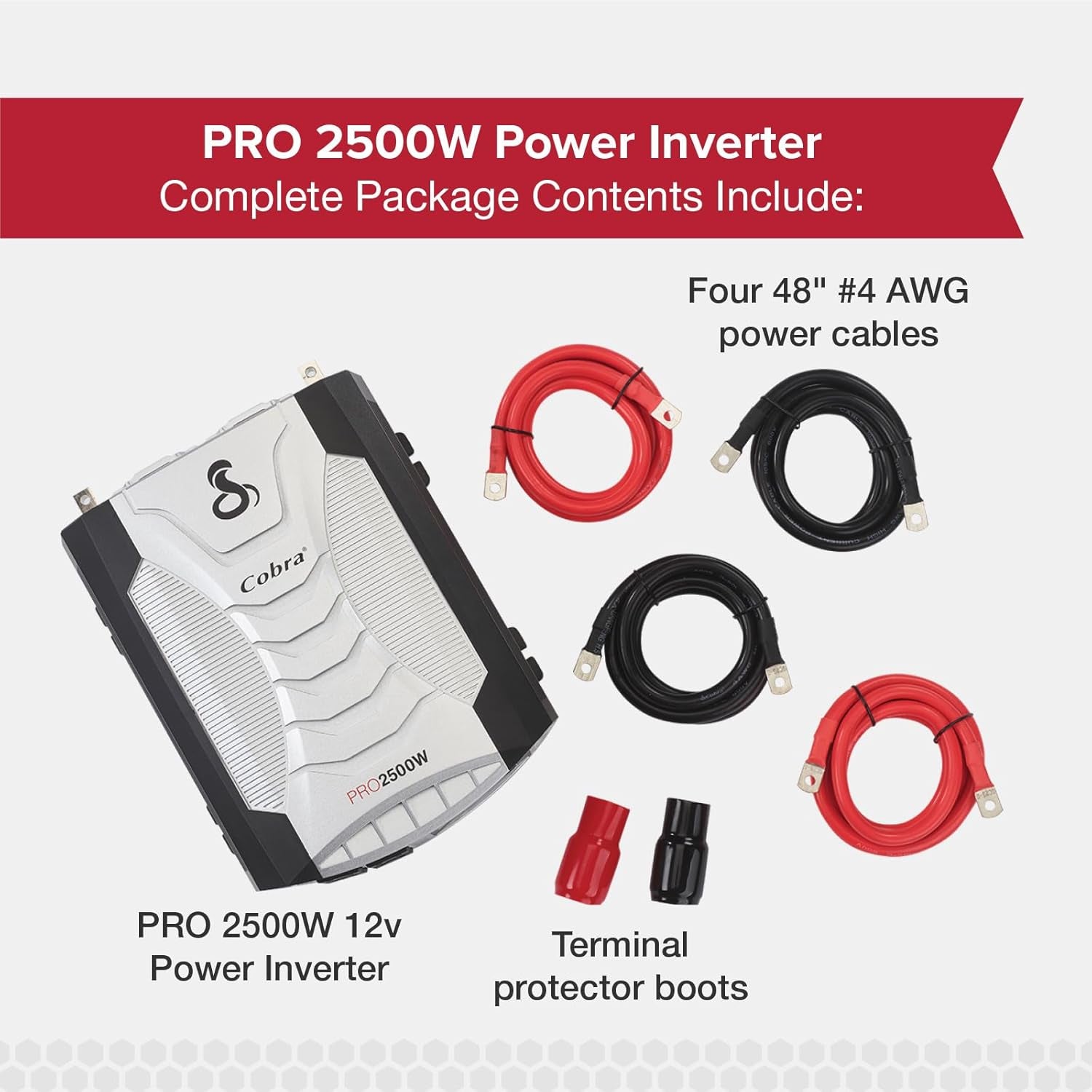PRO 2500W Professional Grade Power Inverter, Portable – 2500-Watt Car Charger, 4 Grounded AC Outlets, 2 Fast Charge USB Ports and Remote Controller (CPIALCDG1) Compatible