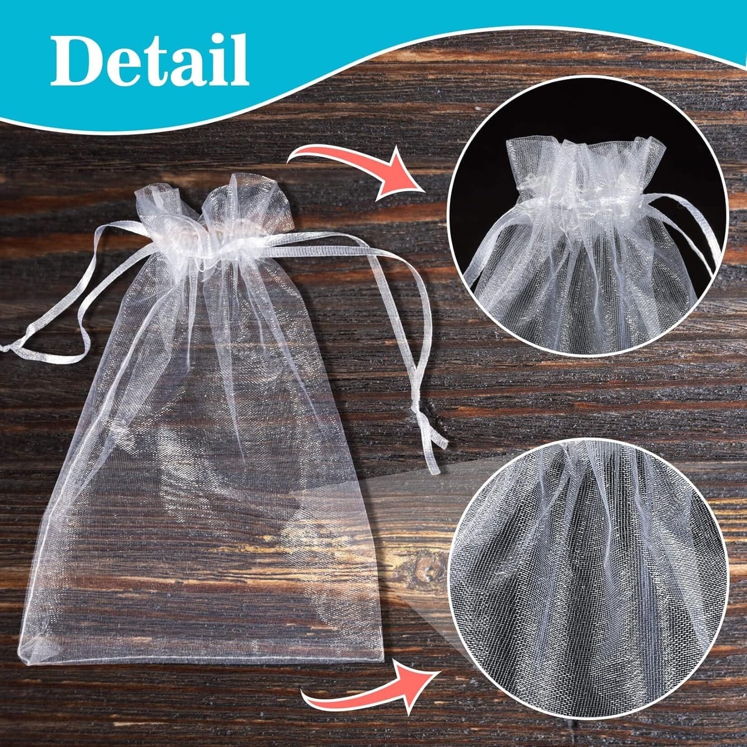 100 Pcs Organza Bags 5X7 Inch Jewelry Gift Pouch Drawstring