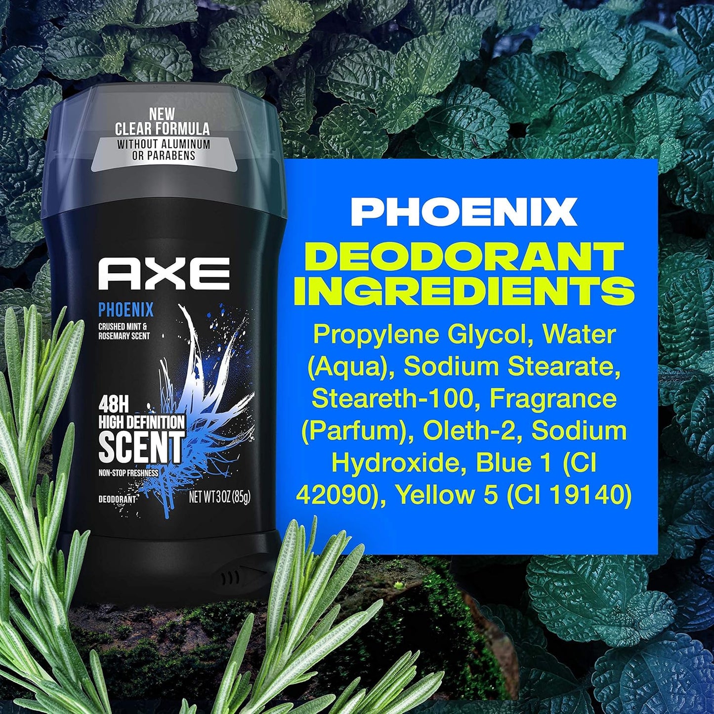 Dual Action Deodorant Stick for Long Lasting Odor Protection Phoenix Crushed Mint & Rosemary Mens Formulated without Aluminum 3 Oz