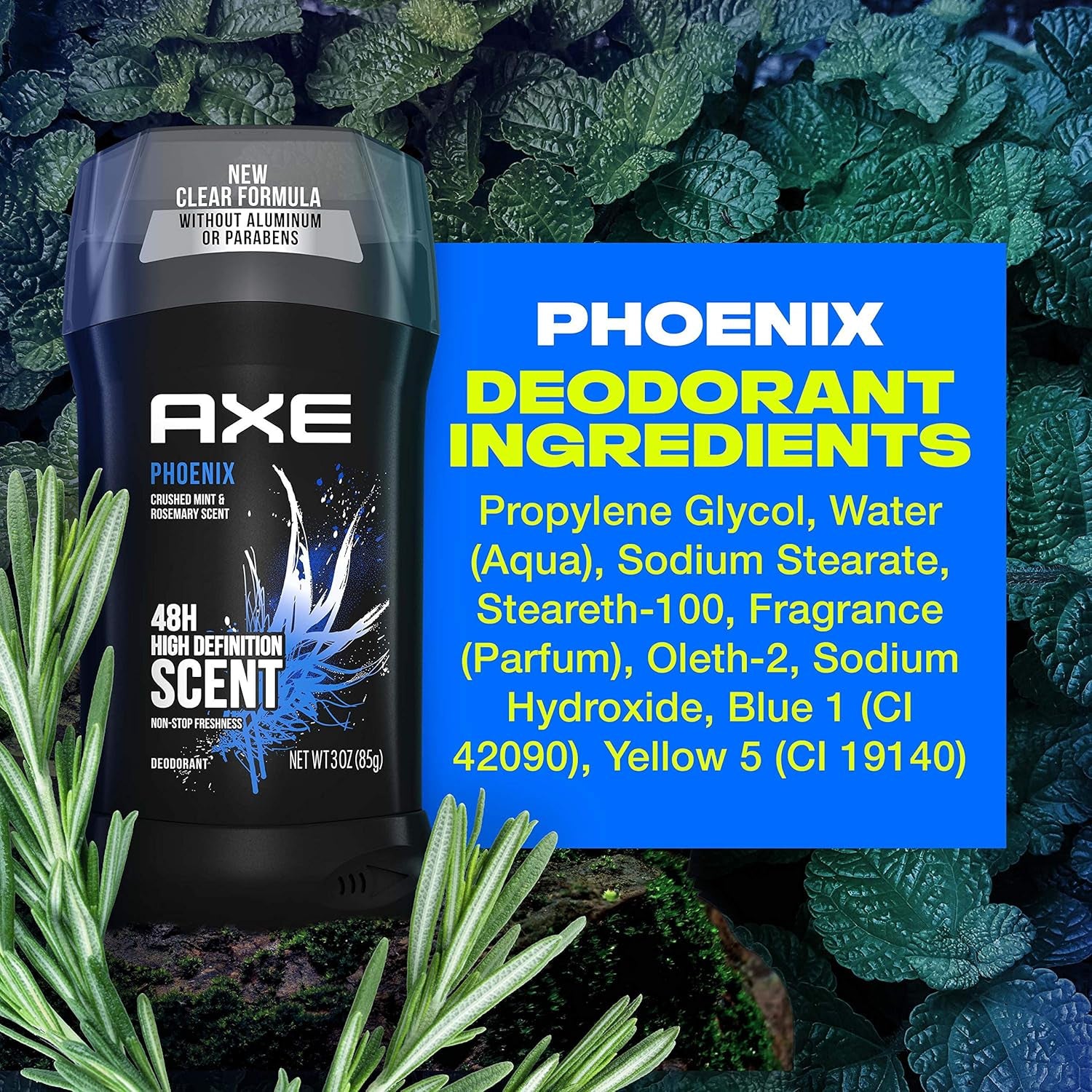 Dual Action Deodorant Stick for Long Lasting Odor Protection Phoenix Crushed Mint & Rosemary Mens Formulated without Aluminum 3 Oz