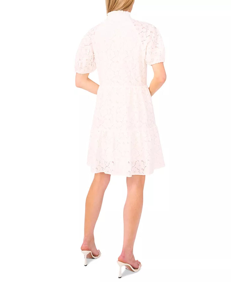 Women'S Bow-Trim Short-Sleeve Baby Doll Dress