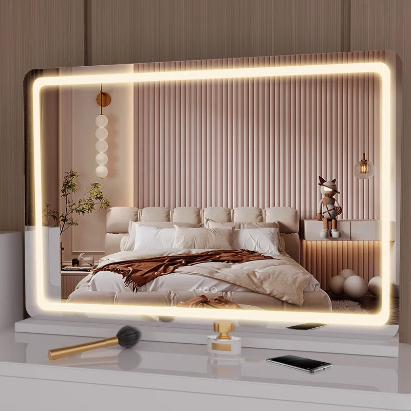 Dacee Rectangle LED Mirror, Touch Control Stepless 3 Colours Temperature & Dimmable Light with 3-Year Warranty