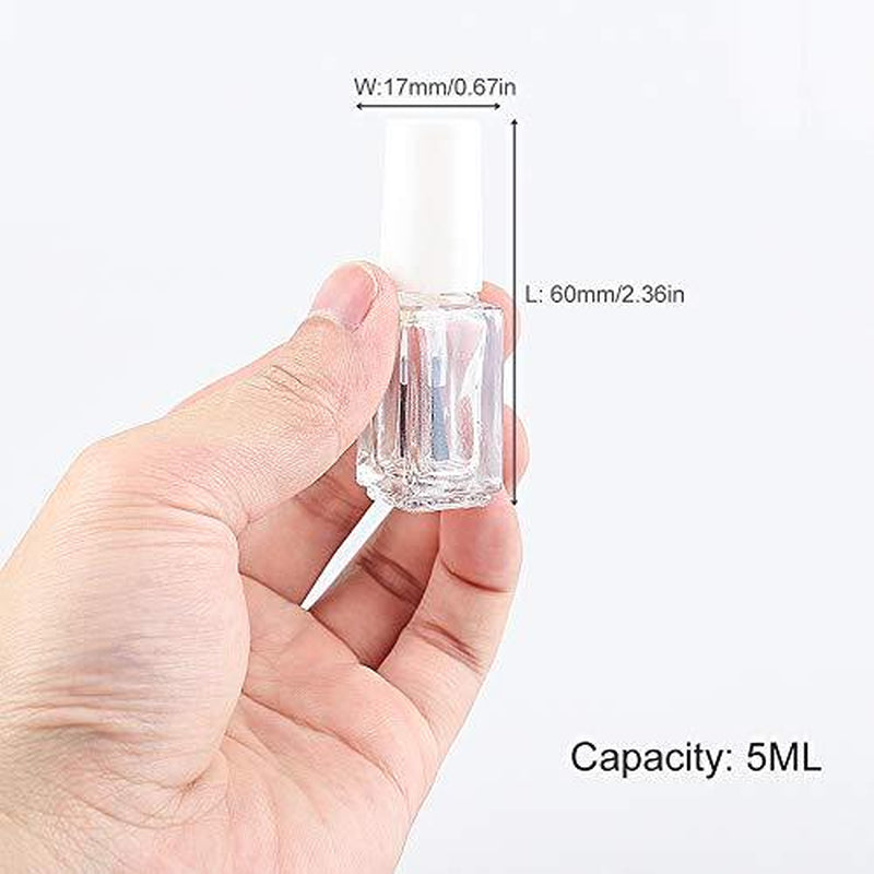20 Pack 5Ml Empty Nail Polish Glass Bottles with Brush Cap for Nail Art