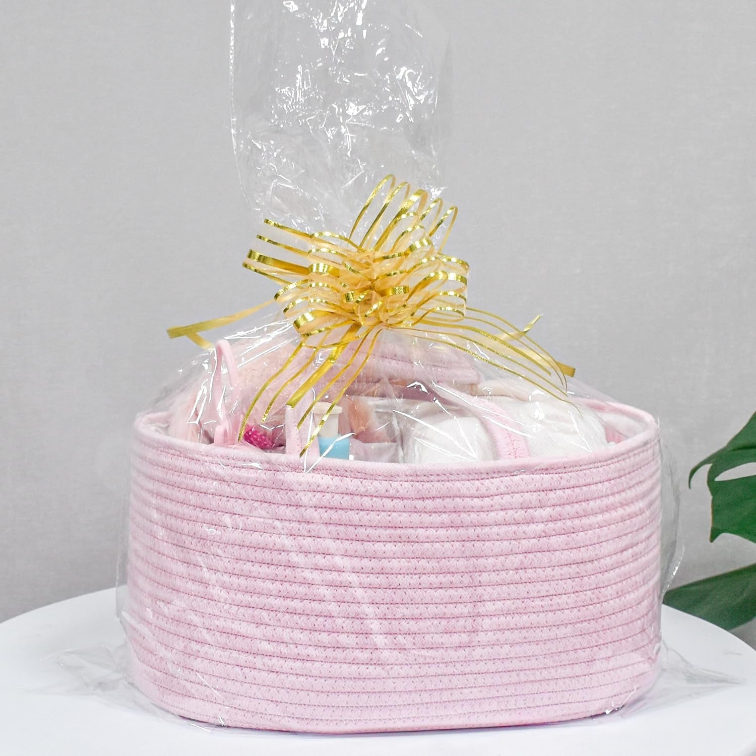 Diaper Caddy Organizer - Cotton Rope Nursery Storage Basket for Baby Essentials, Boys & Girls Shower Gift, Changing Table Organizer