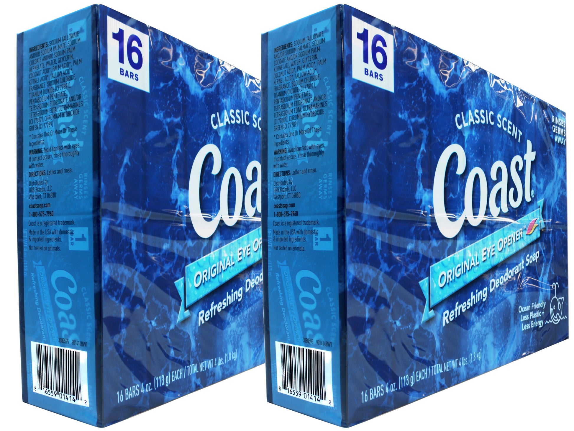2 Pack -  Refreshing Deodorant Soap - Bar Soap with Thick Rich Lather - Clean Rinsing Formula for Fresh, Non-Dry Skin - Classic Scent - 16 X 4 Oz